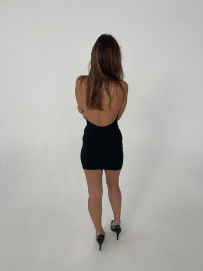 Lorraine halterneck glitter dress - Black