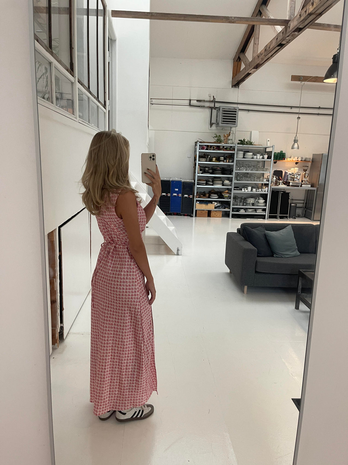 Marielle dress with clam pattern