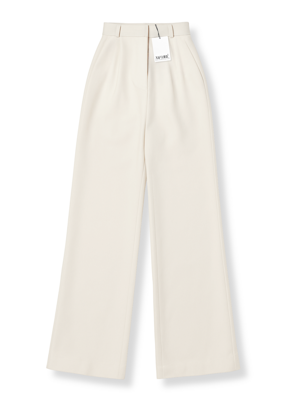 High waist wide leg pants casual crème (tall)