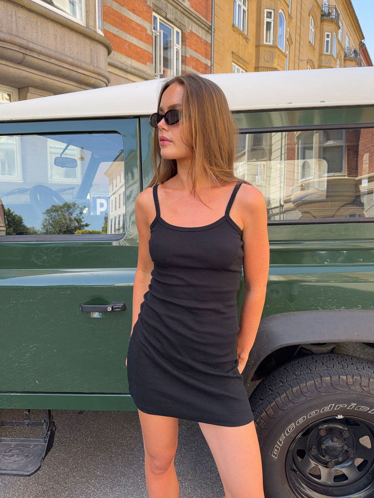 Janna ribbed mini dress - Black