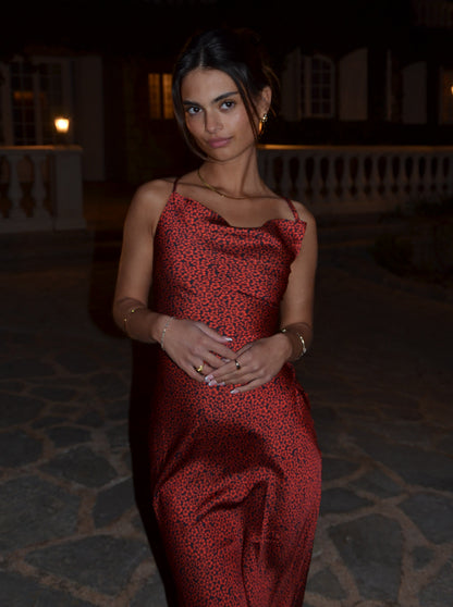 Charline satin dress - Red