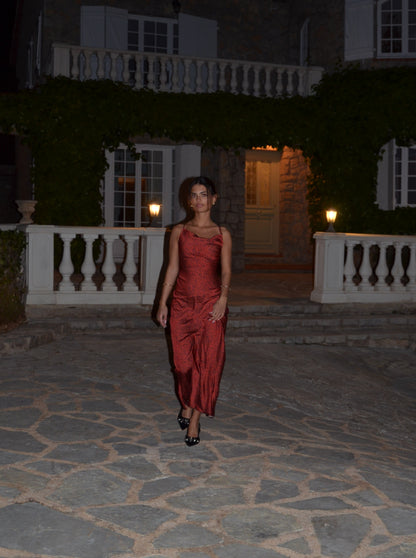 Charline satin dress - Red