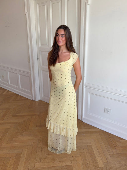 Froda dress with dots - Yellow