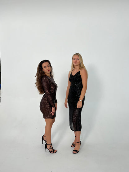 Althea sequin dress - Brown