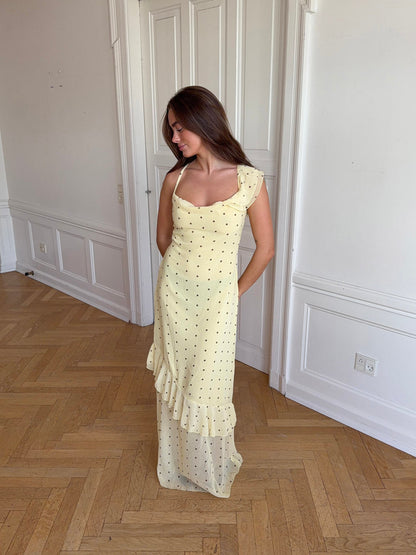 Froda dress with dots - Yellow