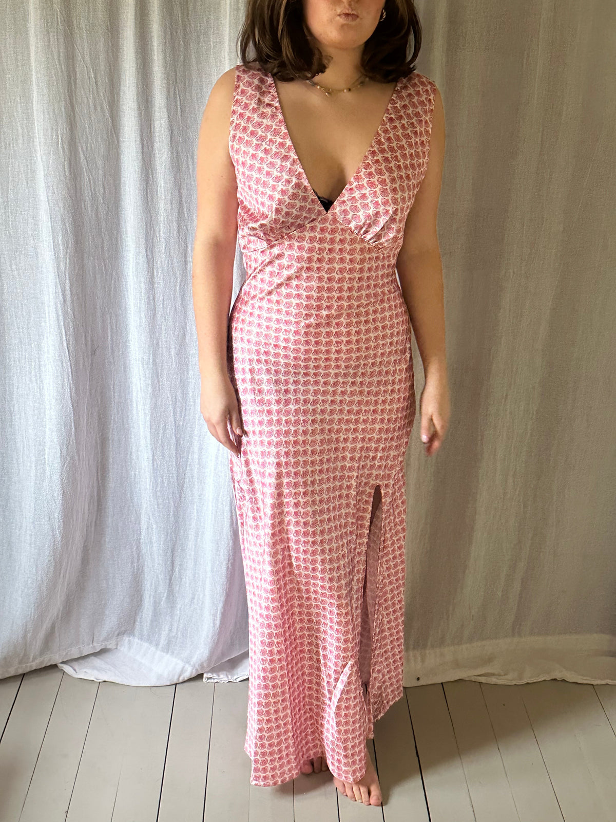 Marielle dress with clam pattern
