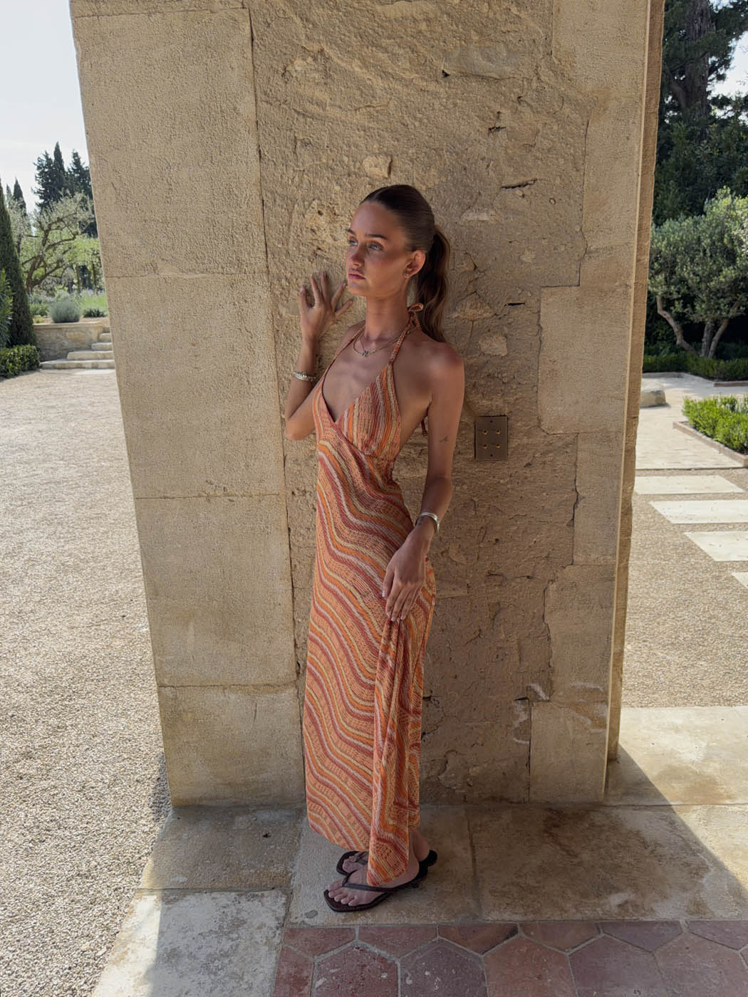 Klea dress with pattern - Orange