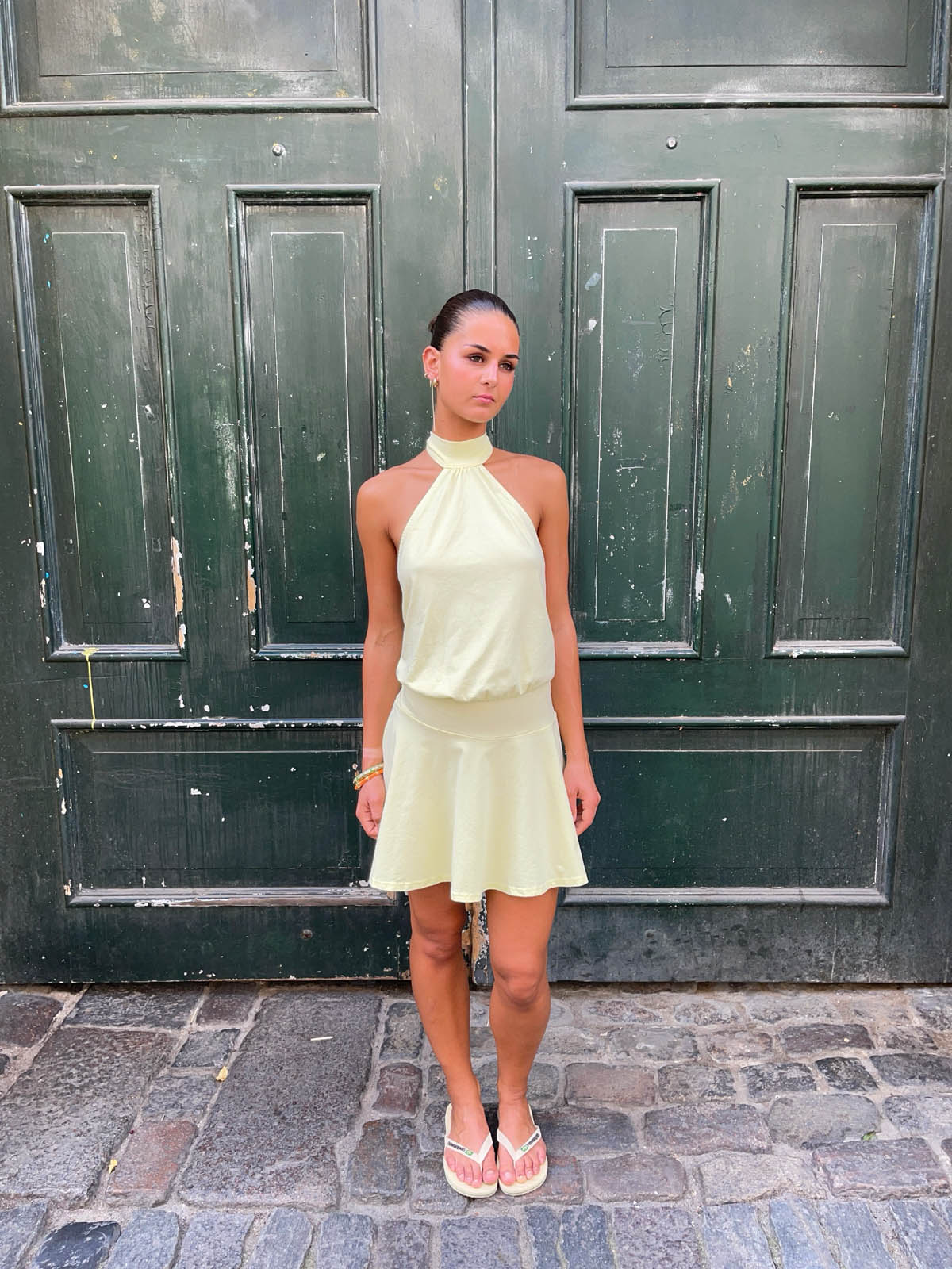 Kaiana dress with open back - Yellow