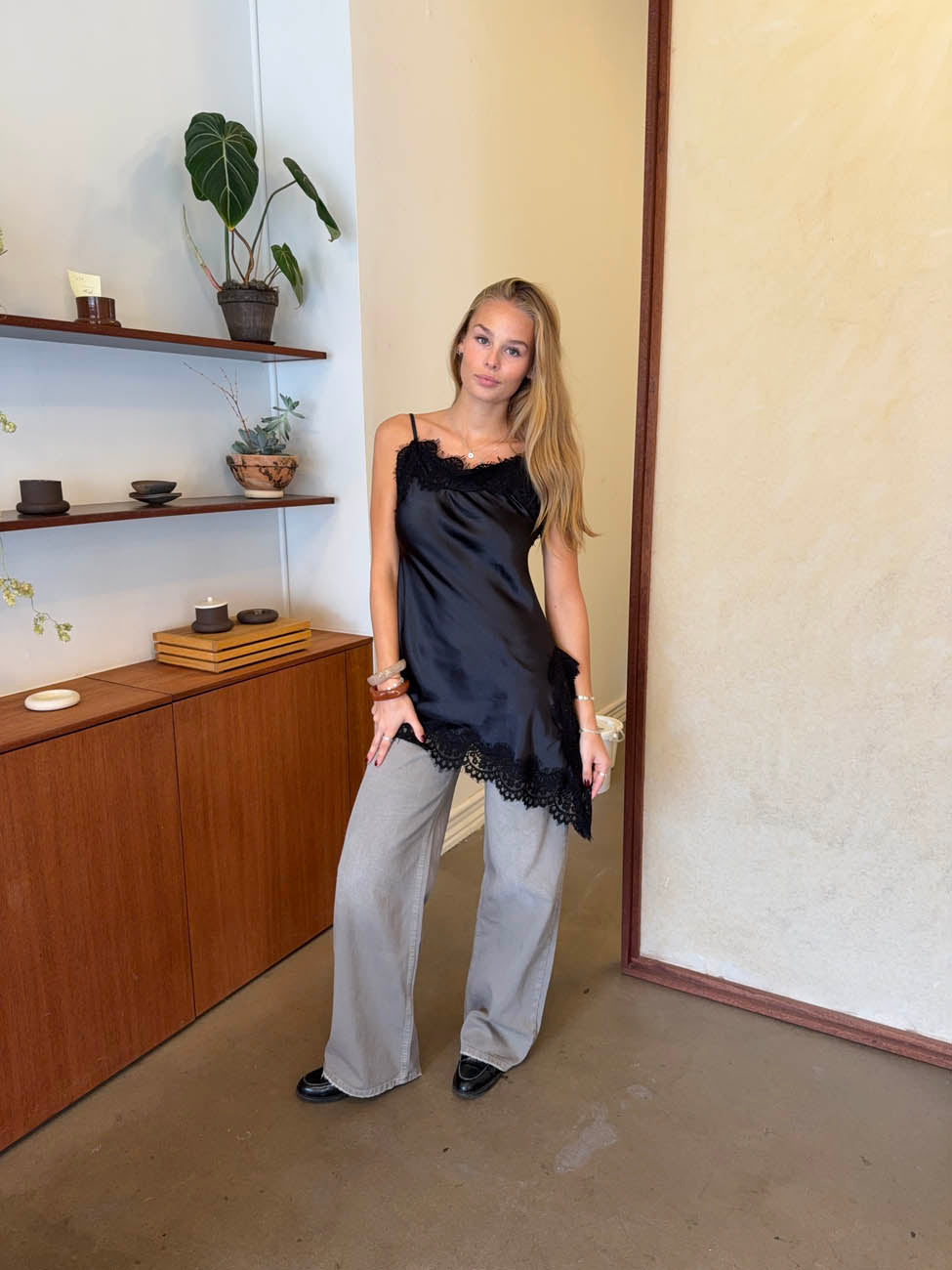 Dixie dress with lace - Black
