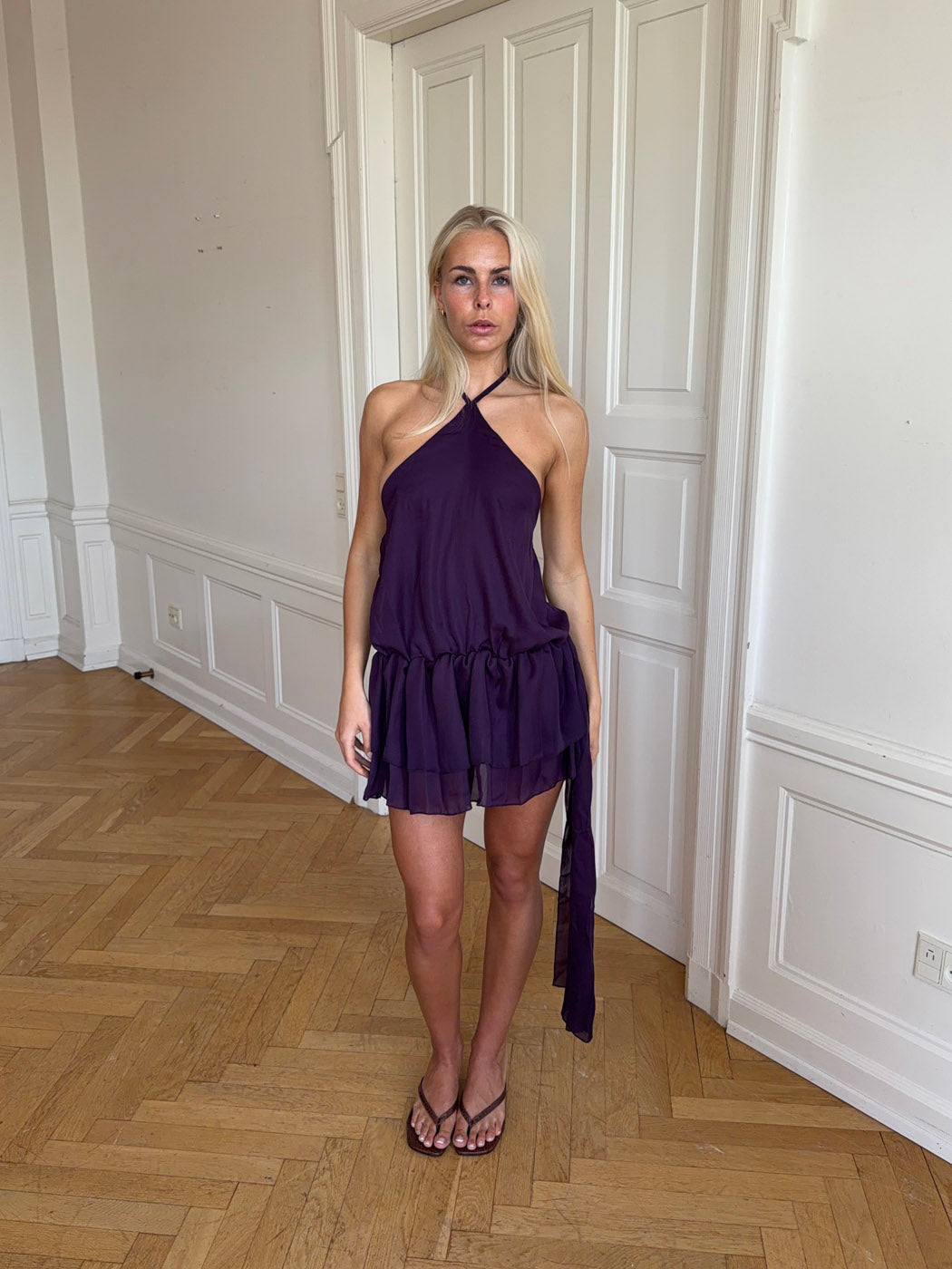 Lulitiana halterneck dress - Purple