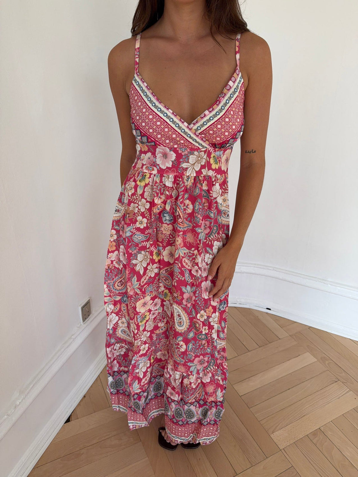 Anastasia maxi dress with pattern - Pink