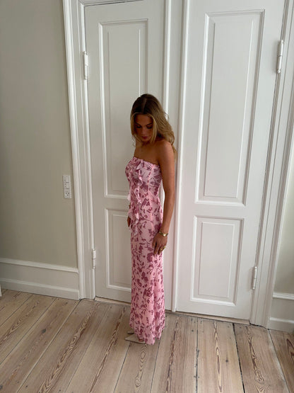 Charlot maxi dress with flowers - Pink