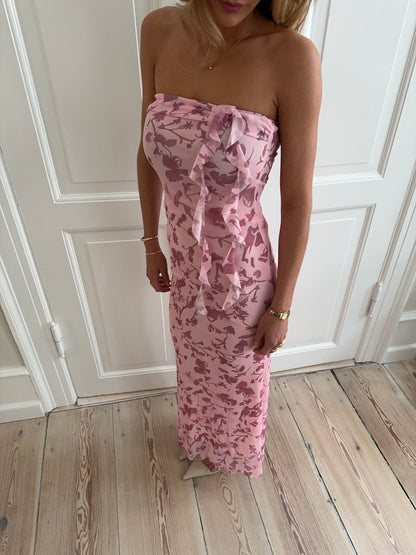 Charlot maxi dress with flowers - Pink