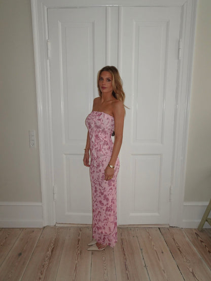 Charlot maxi dress with flowers - Pink