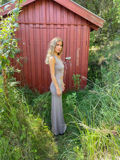 Baili maxi dress with cut out - Beige