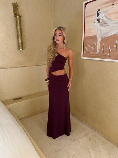 Baili maxi dress with cut out - Purple