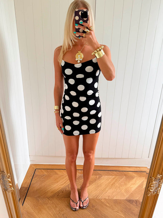 Scandivv mini dress with polka dots - Black/white