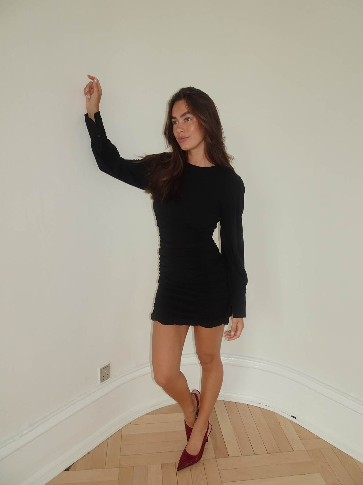 Anna Olympia scrunch dress - Black