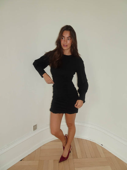 Anna Olympia scrunch dress - Black