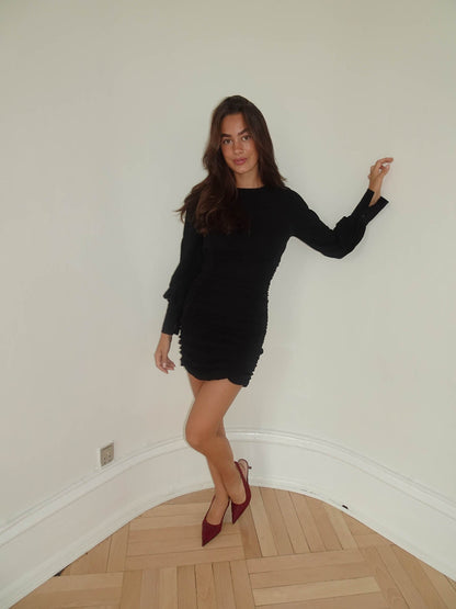 Anna Olympia scrunch dress - Black