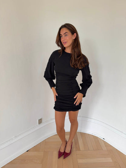 Anna Olympia scrunch dress - Black