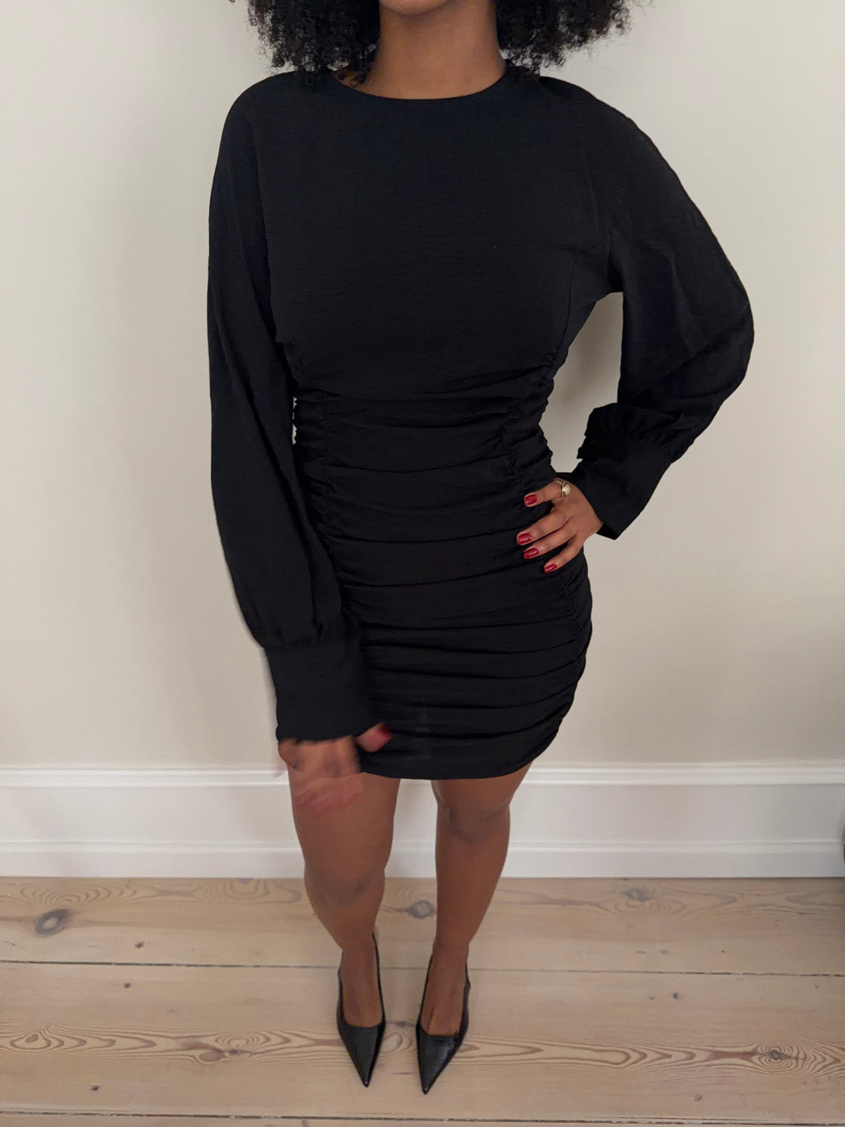 Anna Olympia scrunch dress - Black